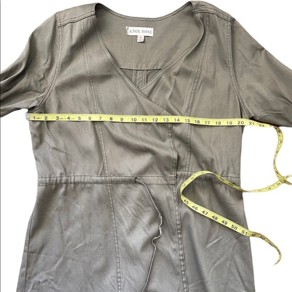 Knox Rose green long sleeve embroidered tie waist shacket size medium - Picture 14 of 15